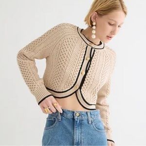 Cropped cable-knit sweater lady jacket JCrew